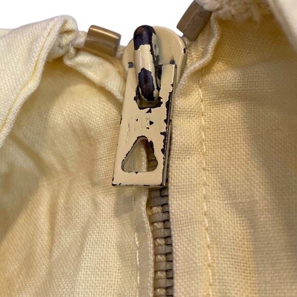 Vintage 40s 50s Butter Yellow Long Sleeve Drop Waist Embroidered Dress Sz XS - Picture 7 of 16